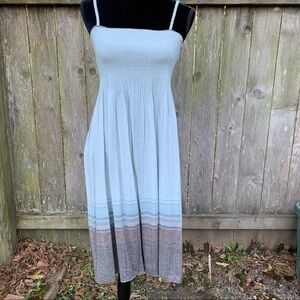 MAX STUDIO boho spaghetti strap ombré stripe crinkle skirt dress spring summer